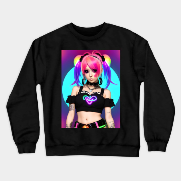 Hot cosplay Harajuku party kawaii girl Crewneck Sweatshirt by animegirlnft