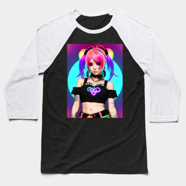 Hot cosplay Harajuku party kawaii girl Baseball T-Shirt by animegirlnft
