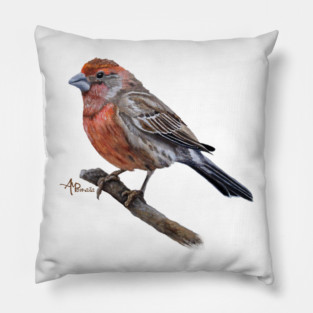 Perched Male House Finch Pillow