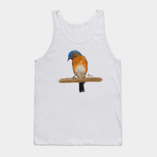 Flower Peeping Eastern Bluebird Tank Top