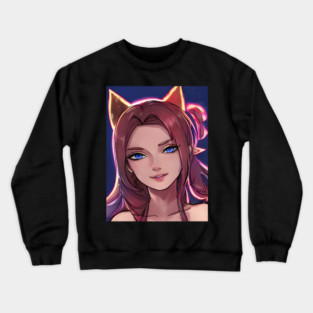 80s Neon Retrowave Anime Girl Crewneck Sweatshirt