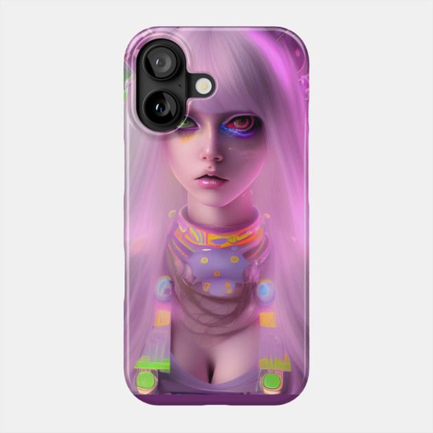 Neon Rave Party Cosplay Kawaii Girl Phone Case by animegirlnft