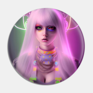 Neon Rave Party Cosplay Kawaii Girl Pin
