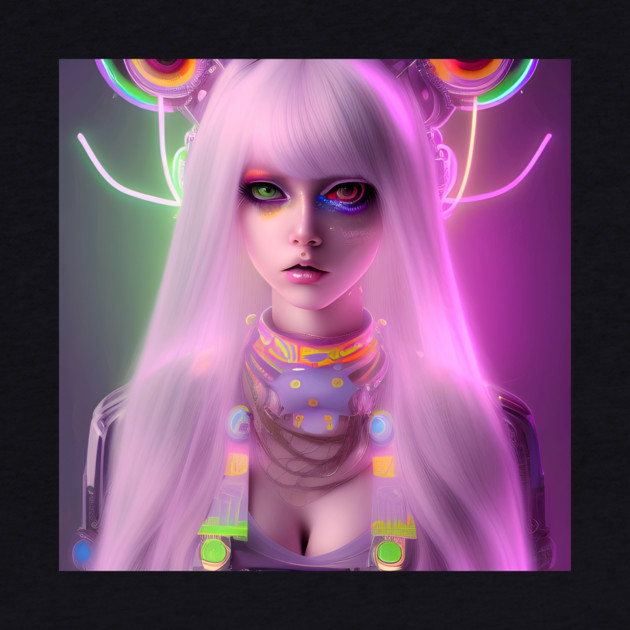 Neon Rave Party Cosplay Kawaii Girl by animegirlnft