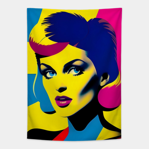 Beautiful Supermodel Pop Art Tapestry by animegirlnft