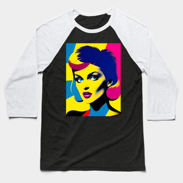Beautiful Supermodel Pop Art Baseball T-Shirt by animegirlnft