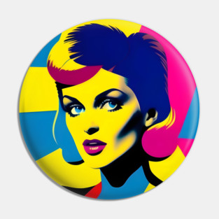 Beautiful Supermodel Pop Art Pin