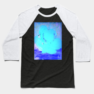 DO NOT GO INTO THAT BLUE NIGHT, ABSTRACT ICE ROSE Baseball T-Shirt