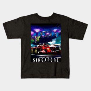 Singapore Grand Prix Auto Racing Advertising Print Kids T-Shirt