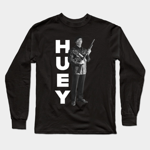 Huey Militant, Huey Newton Long Sleeve T-Shirt by UrbanLifeApparel