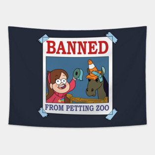 Banned From Petting Zoo Tapestry