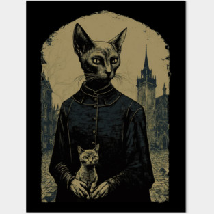 Sphynx Cat Dark Priest Posters and Art