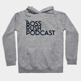 Boss Rush Podcast Logo Word Blue Hoodie