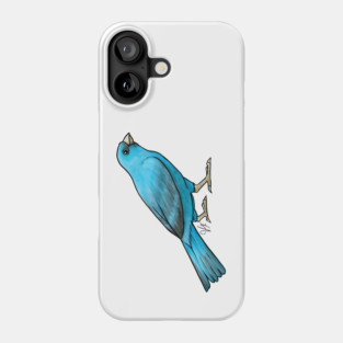 Bird - Canary - Blue Phone Case