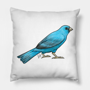 Bird - Canary - Blue Pillow