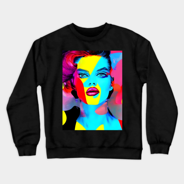 Pop Art Fashion Model Crewneck Sweatshirt by animegirlnft