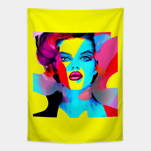 Pop Art Fashion Model Tapestry by animegirlnft