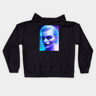 Sad Girl with Joker's Smile Kids Hoodie