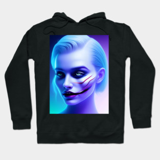 Sad Girl with Joker's Smile Hoodie
