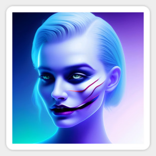 Sad Girl with Joker's Smile Magnet