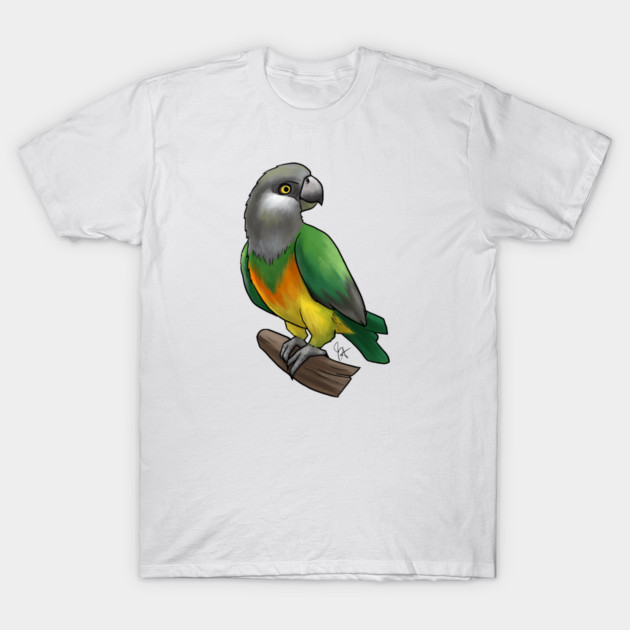 Bird - Senegal Parrow - Yellow Bellied T-Shirt by Jen's Dogs Custom Gifts and Designs