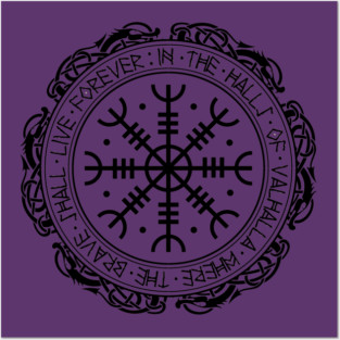 Aegishjalmur the "Helm of Awe" Viking Warrior Shield Art Posters and Art