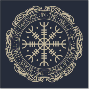 Aegishjalmur The Helm of Awe Viking Warrior Shield Art Posters and Art