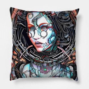 Artificial Intelligence Android Girl Pillow