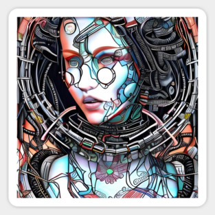Artificial Intelligence Android Girl Sticker