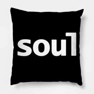 Soul Typography Minimal White Text Pillow