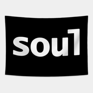 Soul Typography Minimal White Text Tapestry