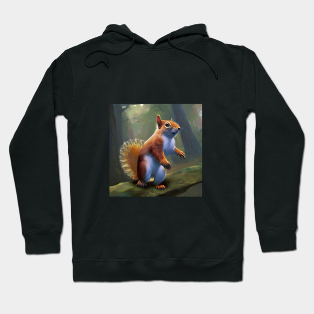 Squirrel Standing In Mountain Hoodie by animegirlnft