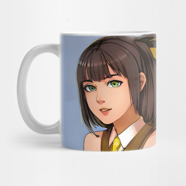 Brown hair anime school girl by animegirlnft