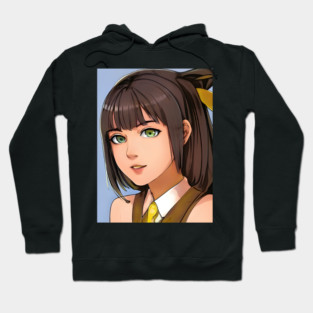 Brown hair anime school girl Hoodie