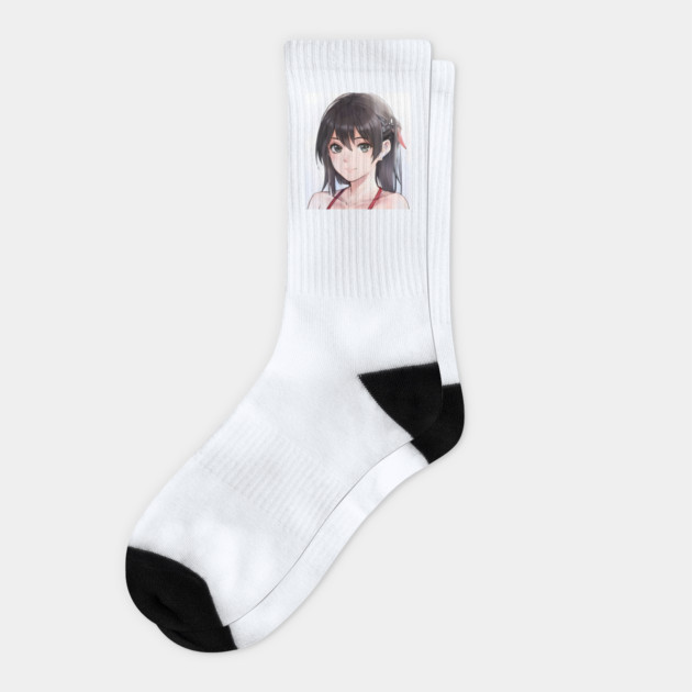 Teen school anime girl Socks by animegirlnft