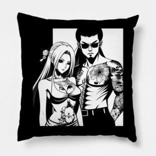 Japanese Tattoo Girlfriend Boyfriend Anime Couple Pillow