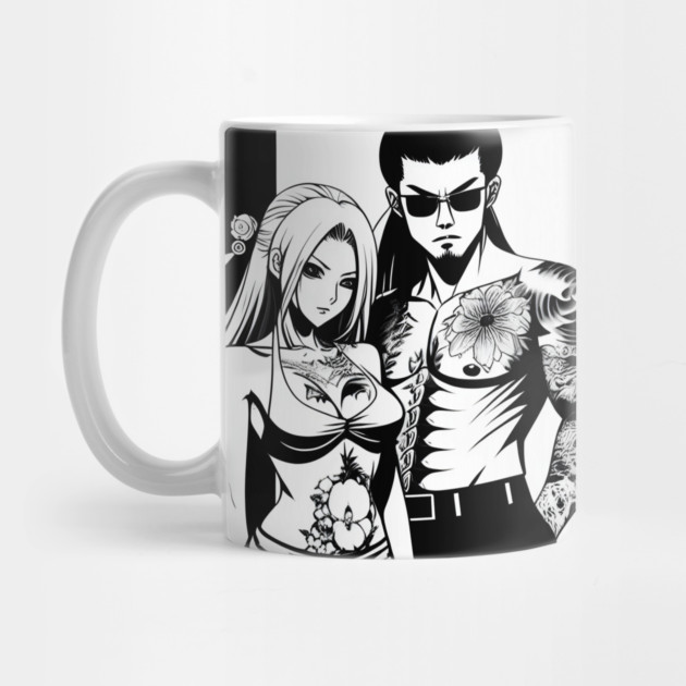 Japanese Tattoo Girlfriend Boyfriend Anime Couple by animegirlnft