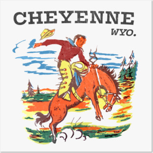 Vintage 70s Style Cheyenne, Wyoming Posters and Art