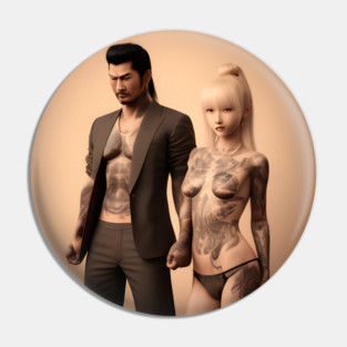 Couple Tattoo design Pin