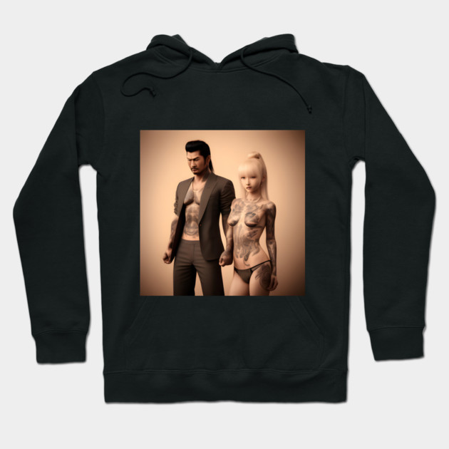 Couple Tattoo design Hoodie by animegirlnft