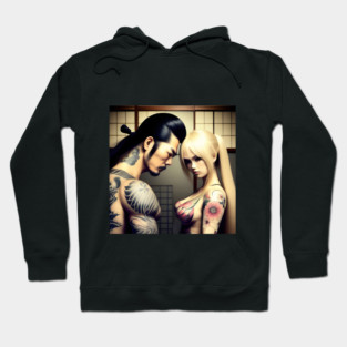 Tattoo Japanese couple Hoodie