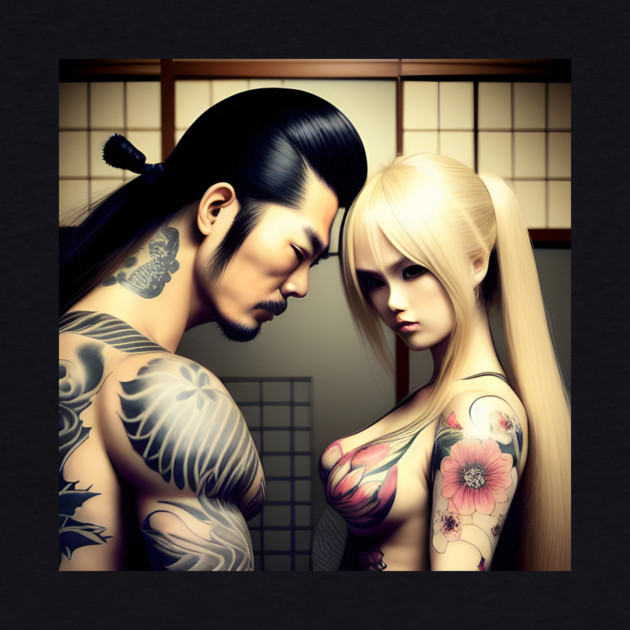Tattoo Japanese couple by animegirlnft