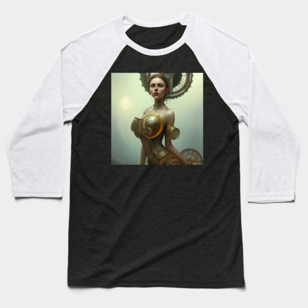 steampunk victorian woman Baseball T-Shirt by animegirlnft