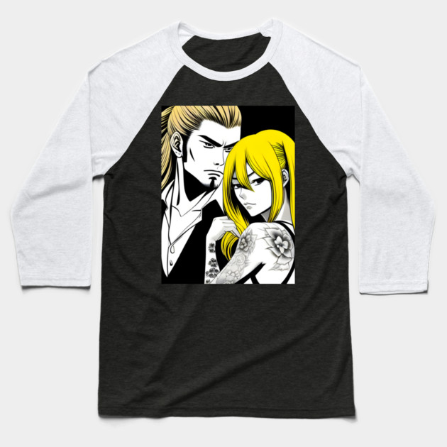 Manga Anime Boyfriend Girlfriend Baseball T-Shirt by animegirlnft