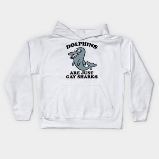 DOLPHIN GAY SHARKS Kids Hoodie