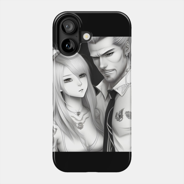 Manga husband and wife with tattoo Phone Case by animegirlnft