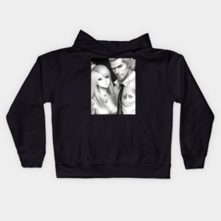 Manga husband and wife with tattoo Kids Hoodie