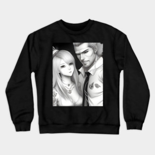 Manga husband and wife with tattoo Crewneck Sweatshirt