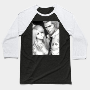 Manga husband and wife with tattoo Baseball T-Shirt