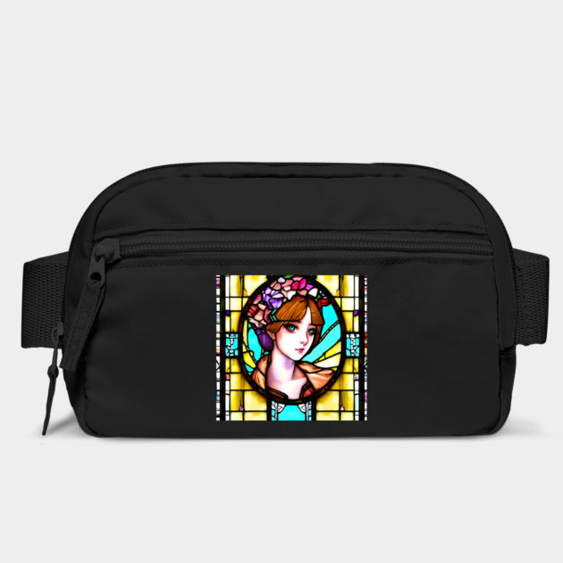Beautiful Lady stained glass church window by animegirlnft